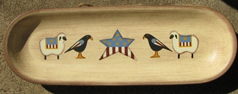 XP2N - Sheep Crow & Star wood plate