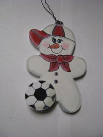 WD1058 - Soccer Snowman Christmas Ornament