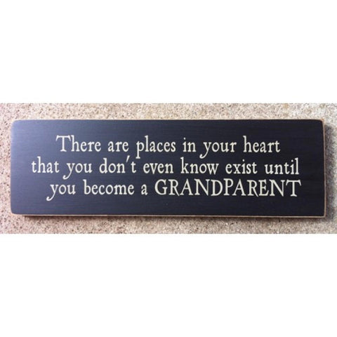 Primitive Sign T1696B There are Places in your heart Grandparents wood sign