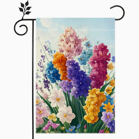 EJ923611 Colorful Floral Garden Flag for Spring And Summer, Double-Sided burlap