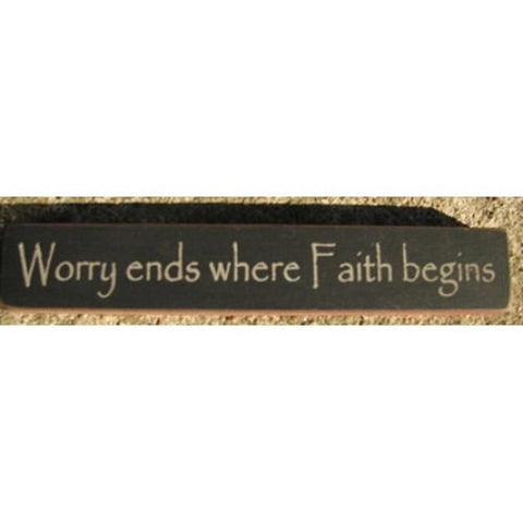 32317WB - Worry Ends Where Faith Begins MINI wood block
