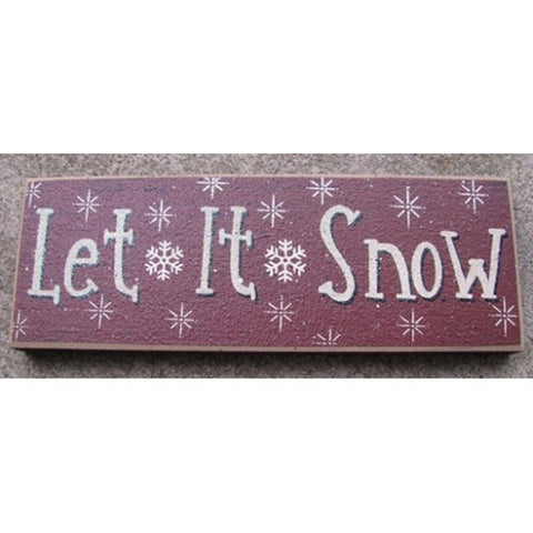 47142LIS - Let It Snow wood block
