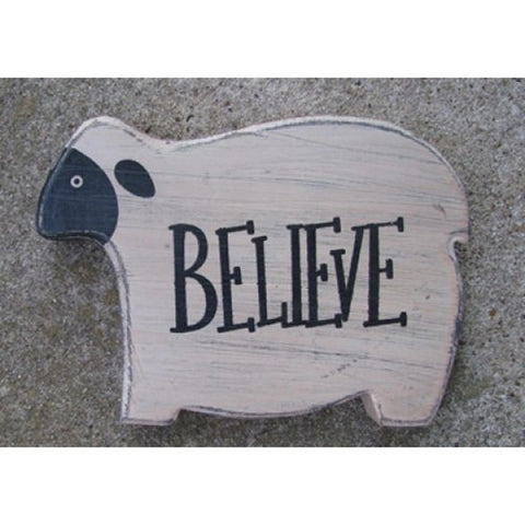 KLY60422 - Chunky wood Sheep-Believe