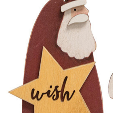 35678 Santa Wish wood ornament