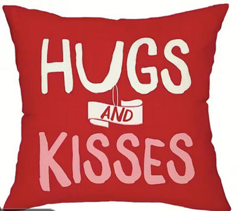 VJ6232237  Hugs and Kisses Throw Pillow Cover (NO INSERT)