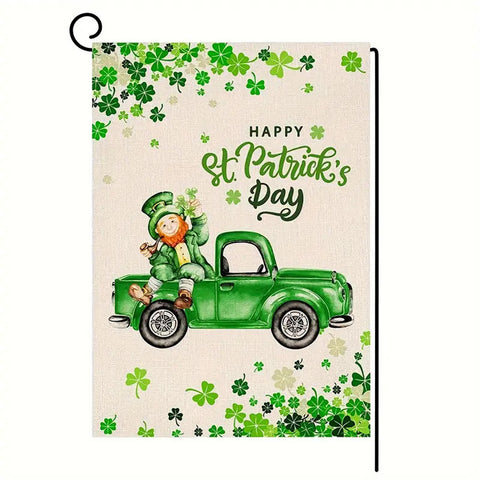 AW49170 St. Patrick's Day Shamrock Truck Garden Flag Double Sided