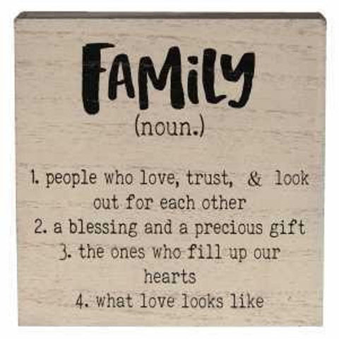 34470 Family Definition Box Sign