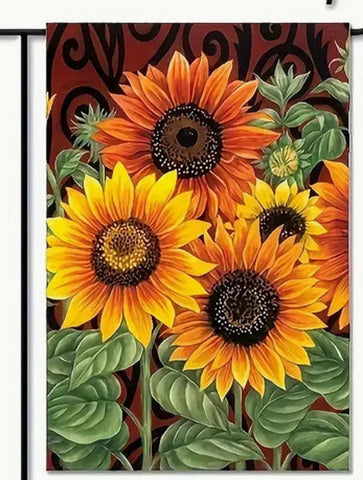 CW114519 Charming Sunflower Double-Sided Garden Flag - Waterproof Polyester