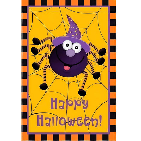 DA5025647 Halloween Spider Garden Flag - Dual-Sided Durable Polyester