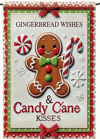 LX202809 Gingerbread Wishes & Candy Cane Kisses polyester double sided
