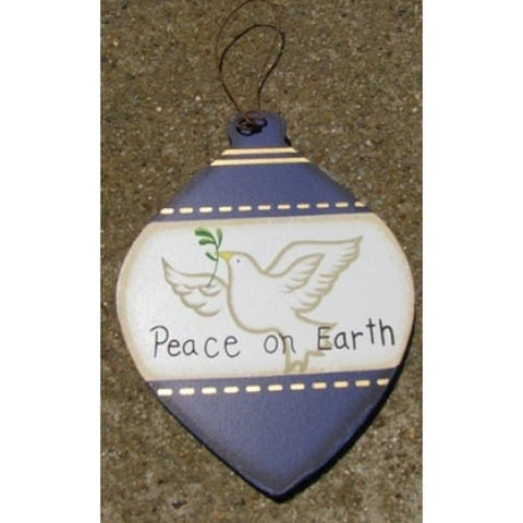 wd854 -Peace on Earth Dove wood Christmas ornament