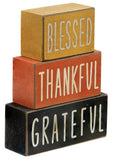 36613 Blessed, Thankful, Grateful MINI wood stacked blocks