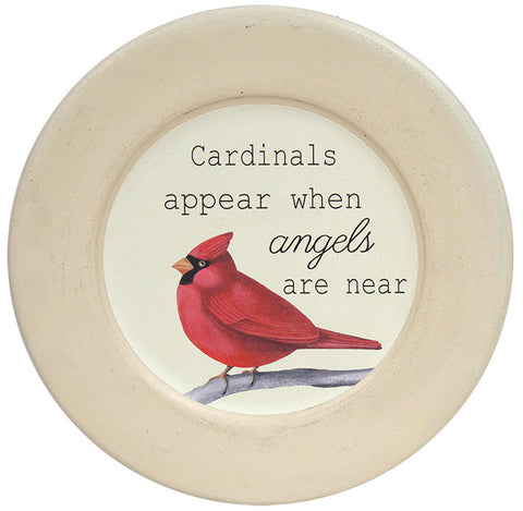 35576 Cardinal wood plate Cardinals appear when angels are near
