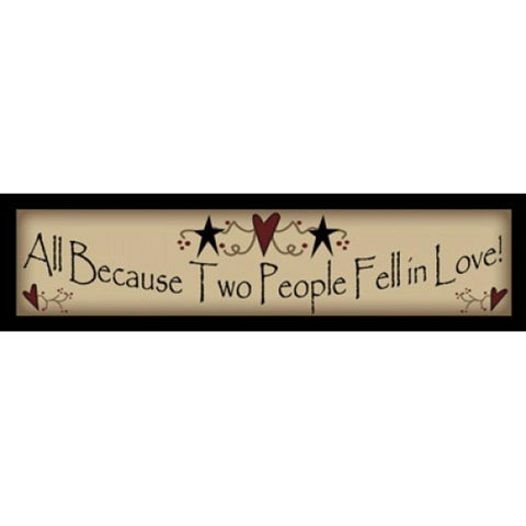 218AB - All because 2 people fell in love wood block