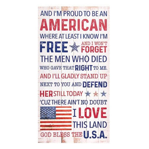G22346 God Bless the USA Hanging wood sign