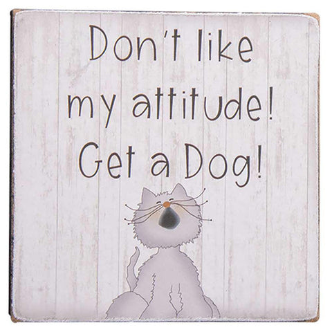Cat wood block Attitude