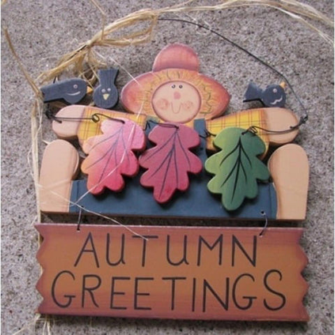 Autumn Greetings 441  Wood Fall Sign