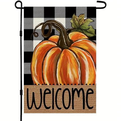 BU174196  Fall Pumpkin Welcome Garden Flag