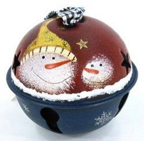 77754S2- Snowman with Homespun Ribbon metal bell