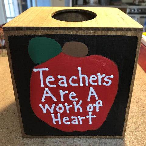 Teacher Gifts 2711TWH teachers are a work of heart  TIssue Box Cover