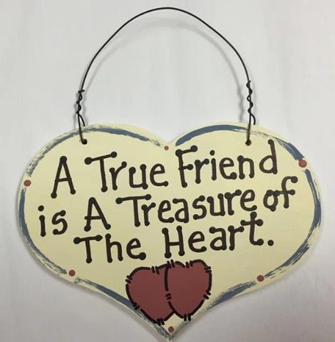 A True Friend is a Treasure of the Heart wood heart