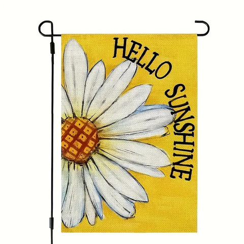 PG144409 Hello Sunshine Daisy Garden Flag, Double Sided, polyester