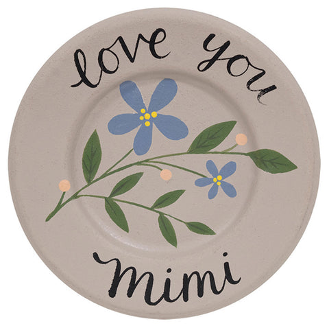 G36991mimi Love You Mimi floral wood plate