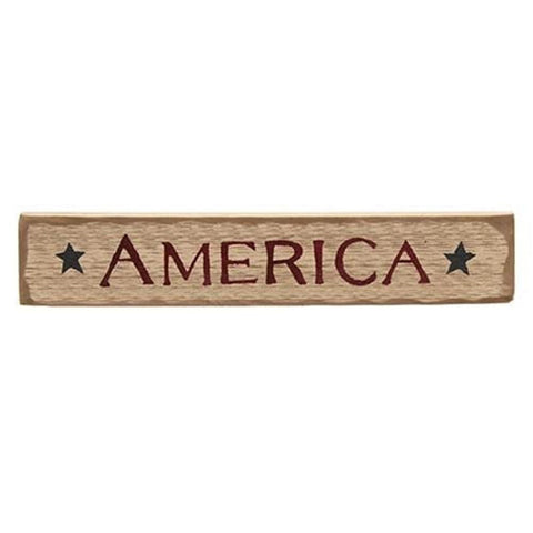 GBSC039 America with Blue Stars Distressed Barnwood Sign
