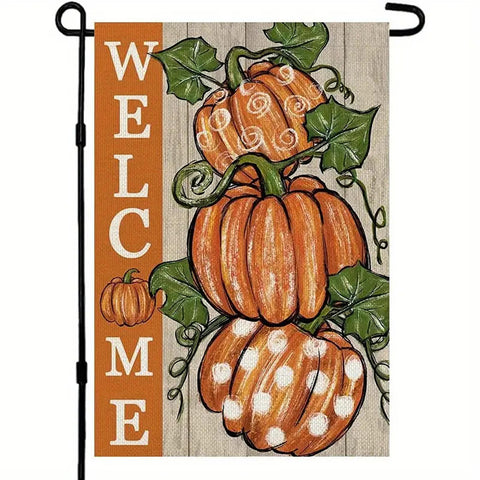 CX3036526 Autumn Pumpkin Garden Flag  Double-Sided, Polka Dot
