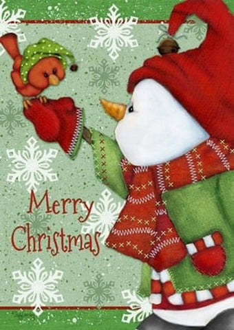 4328MCGF- Merry Christmas Snowman Garden Flag