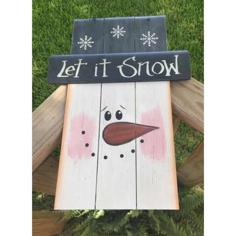 SignSnowman Decor 6241LIS - Snowman Let it Snow Top Hat and Face Wood