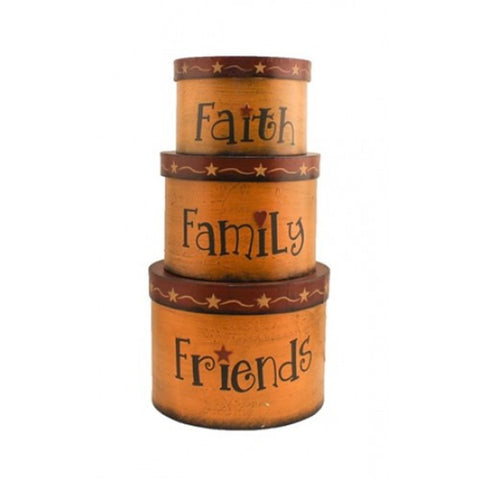 TWA1462 Faith Family Friends set of 3 nesting boxes