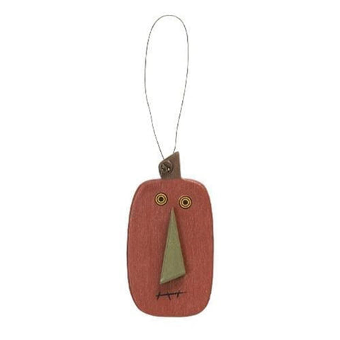 G36754 primitive pumpkin wood halloween ornament