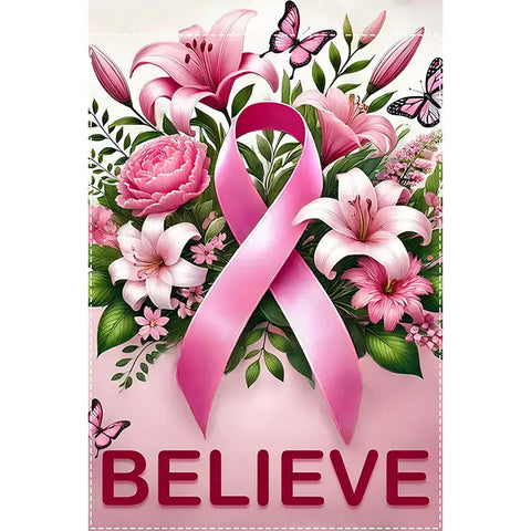 AL395199 Inspirational Breast Cancer Awareness Double-Sided Garden Flag,