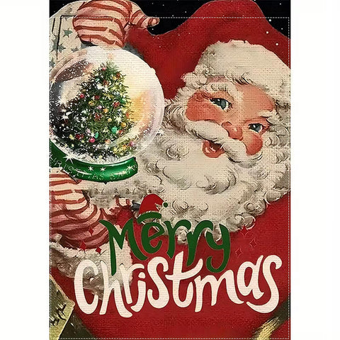 UP391881 Santa Claus Merry Christmas Garden Flag - Double-Sided Waterproof Burl