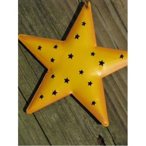 OR309 - Yellow Star tin punched ornament