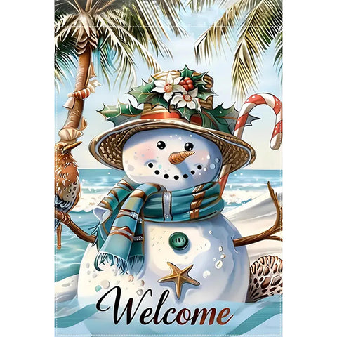 MX193904  Welcome Snowman garden Flag, Double-Sided Waterproof, polyester