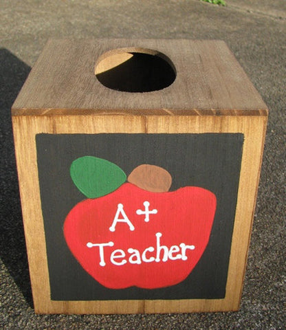 2711AP A Plus Apple Tissue Box Wood