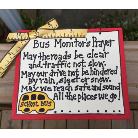 School Bus Monitor Gifts 5104M Bus Monitor's Prayer
