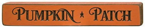 Pumpkin * Patch Primitive Wood Country Engraved Block 12PP