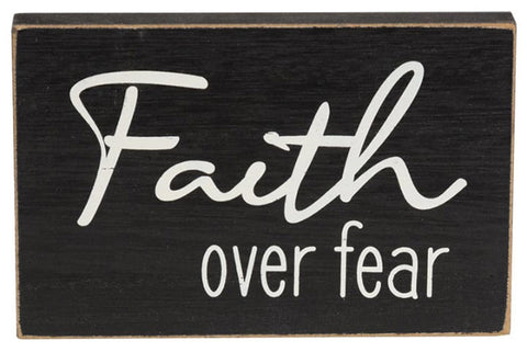 37022 Faith over fear  wood block
