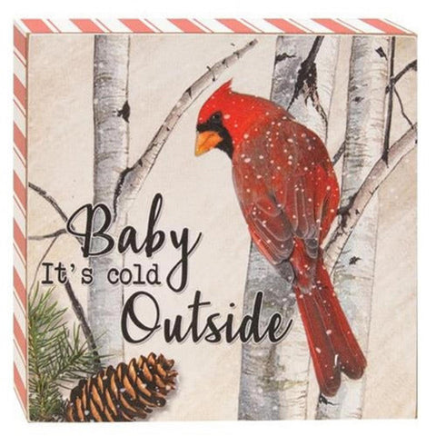 G2492170 Baby It's cold outside Cardinal  wood box