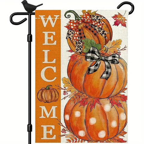 KG146743 Welcome pumpkin fall Garden Flag double sided