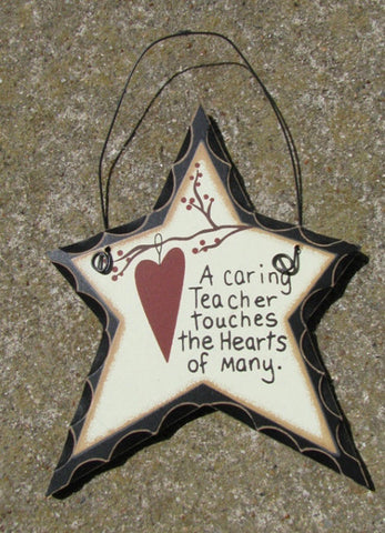 Primitive Wood Hanging Star 820 A Caring Teacher